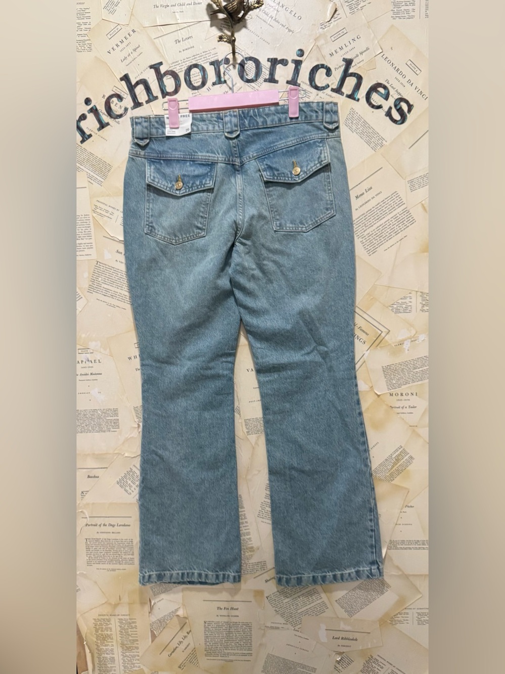 Free People Flora Low Rise Bootcut Jeans We The Free Light Blue Kismet - Picture 8 of 8